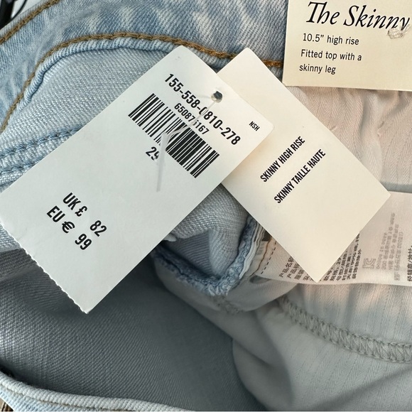 Abercrombie & Fitch The Skinny High Rise Skinny Leg Split Ankle Jeans Size 29 - Picture 10 of 13